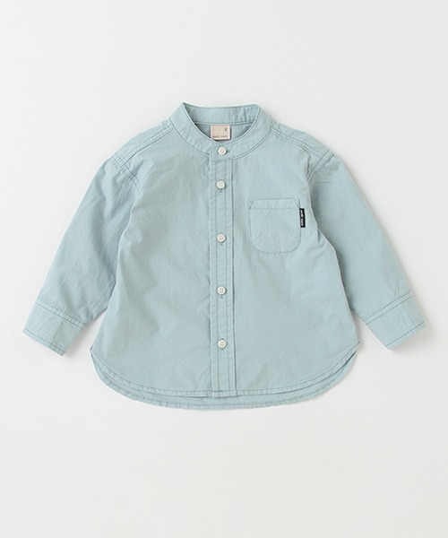 petit main（プティマイン）の「スタンドカラーシャツ（シャツ/ブラウス・キッズ・ホワイト/ブルー・80ｃｍ/90cm/110cm/100cm/120cm/130cm）」の2枚目の写真