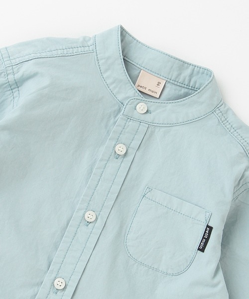 petit main（プティマイン）の「スタンドカラーシャツ（シャツ/ブラウス・キッズ・ホワイト/ブルー・80ｃｍ/90cm/110cm/100cm/120cm/130cm）」の3枚目の写真