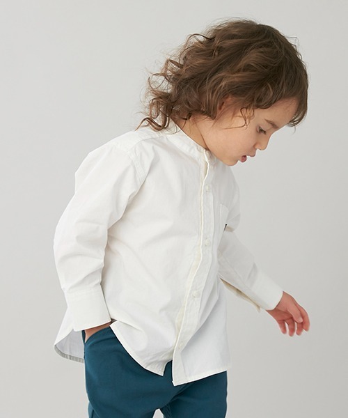petit main（プティマイン）の「スタンドカラーシャツ（シャツ/ブラウス・キッズ・ホワイト/ブルー・80ｃｍ/90cm/110cm/100cm/120cm/130cm）」の13枚目の写真