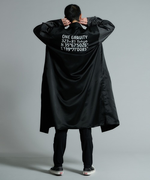 onegravity(ワングラビティ)の「onegravity / サテンオーバーコート(ステンカラーコート・メンズ・ブラック・SMALL/MEDIUM/LARGE)」の15枚目の写真