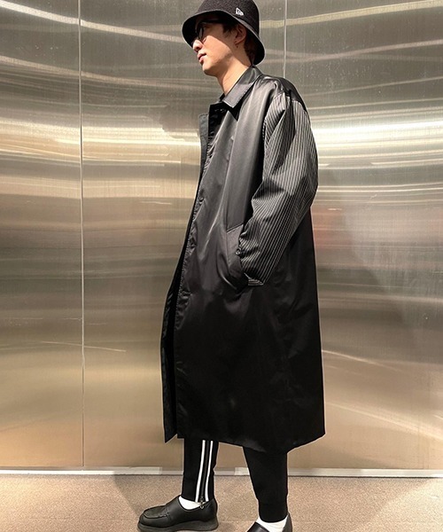 onegravity(ワングラビティ)の「onegravity / サテンオーバーコート(ステンカラーコート・メンズ・ブラック・SMALL/MEDIUM/LARGE)」の11枚目の写真