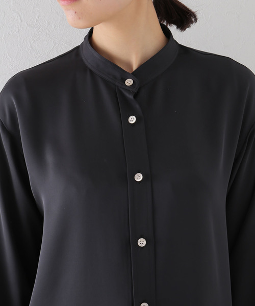 plage（プラージュ）の「satin plain シャツ◆（シャツ/ブラウス・レディース・アイボリー/ブラック・FREE）」の10枚目の写真