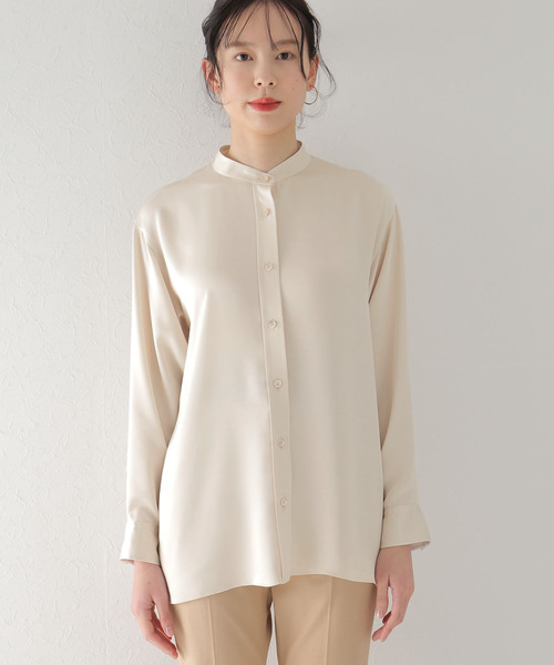 plage（プラージュ）の「satin plain シャツ◆（シャツ/ブラウス・レディース・アイボリー/ブラック・FREE）」の19枚目の写真