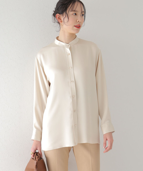 plage（プラージュ）の「satin plain シャツ◆（シャツ/ブラウス・レディース・アイボリー/ブラック・FREE）」の21枚目の写真