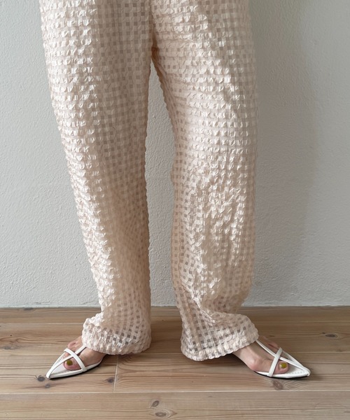 wee9s(ウィークス)の「sheer pajamas check pants / シアーパジャマチェックパンツ(その他パンツ・レディース・ピンク/イエロー・FREE)」の18枚目の写真