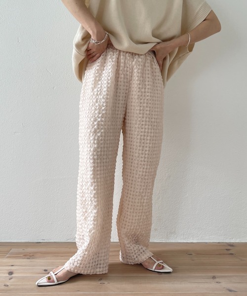 wee9s(ウィークス)の「sheer pajamas check pants / シアーパジャマチェックパンツ(その他パンツ・レディース・ピンク/イエロー・FREE)」の13枚目の写真