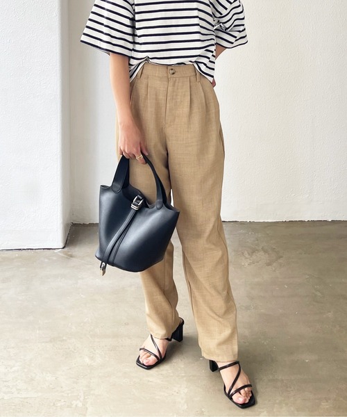 Shelly island（シェリーアイランド）の「リネンライクテーパードパンツ（その他パンツ・レディース・ベージュ/イエロー/オレンジ/モカ・FREE）」の3枚目の写真