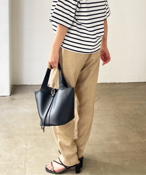 Shelly island（シェリーアイランド）の「リネンライクテーパードパンツ（その他パンツ・レディース・ベージュ/イエロー/オレンジ/モカ・FREE）」の10枚目の写真