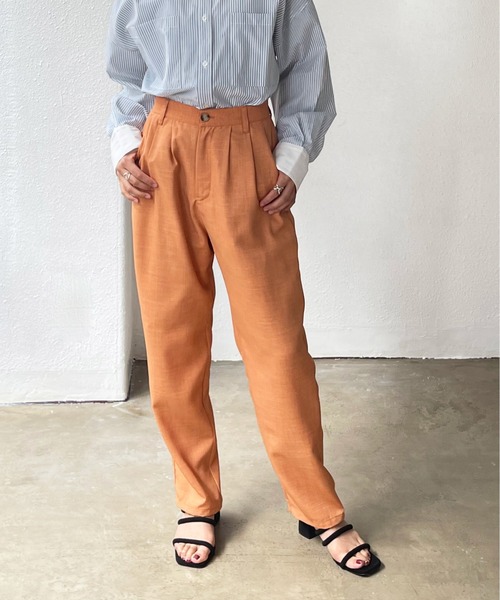 Shelly island（シェリーアイランド）の「リネンライクテーパードパンツ（その他パンツ・レディース・ベージュ/イエロー/オレンジ/モカ・FREE）」の12枚目の写真