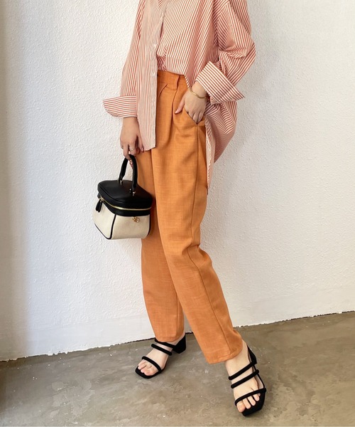 Shelly island（シェリーアイランド）の「リネンライクテーパードパンツ（その他パンツ・レディース・ベージュ/イエロー/オレンジ/モカ・FREE）」の17枚目の写真