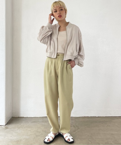 Shelly island（シェリーアイランド）の「リネンライクテーパードパンツ（その他パンツ・レディース・ベージュ/イエロー/オレンジ/モカ・FREE）」の21枚目の写真