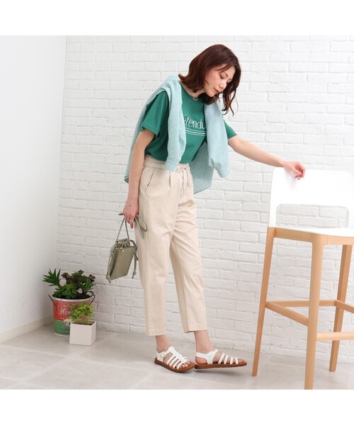 SHOO・LA・RUE（シューラルー）の「◆【洗える/美脚シルエット】イージー テーパードパンツ（その他パンツ・レディース・ベージュ/アイボリー/ネイビー/ピンク系/ブラック/オリーブ/マスタード/ダークブラウン・03/02/10/04/01/05）」の21枚目の写真