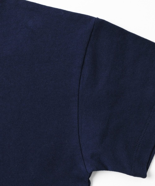 GLAZOS（グラソス）の「天竺・USAコットン ドロップショルダー斜め切替プリント半袖Tシャツ（Tシャツ/カットソー・キッズ・ホワイト/ネイビー/カーキ・130cm/140cm/150cm/160cm/170cm）」の14枚目の写真