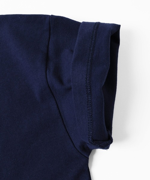 GLAZOS（グラソス）の「天竺・USAコットン ドロップショルダー斜め切替プリント半袖Tシャツ（Tシャツ/カットソー・キッズ・ホワイト/ネイビー/カーキ・130cm/140cm/150cm/160cm/170cm）」の16枚目の写真