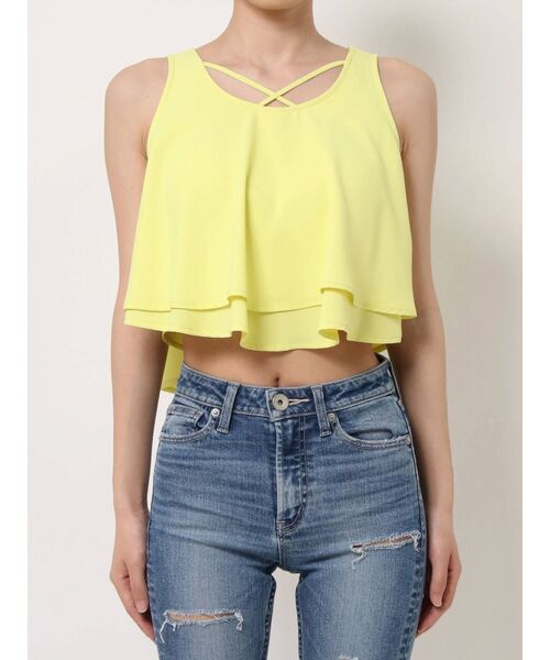 GYDA(ジェイダ)の「フロントクロスヘムラインノースリーブブラウス(シャツ/ブラウス・レディース・オフホワイト/ブラック/ライトイエロー・FREE)」の16枚目の写真