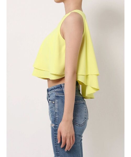 GYDA(ジェイダ)の「フロントクロスヘムラインノースリーブブラウス(シャツ/ブラウス・レディース・オフホワイト/ブラック/ライトイエロー・FREE)」の15枚目の写真