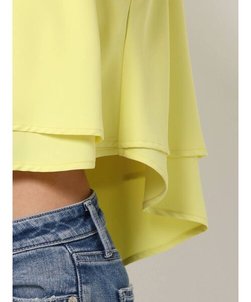 GYDA(ジェイダ)の「フロントクロスヘムラインノースリーブブラウス(シャツ/ブラウス・レディース・オフホワイト/ブラック/ライトイエロー・FREE)」の21枚目の写真