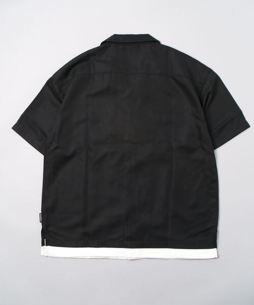 KANGOL(カンゴール)の「KANGOL カンゴール フェイクレイヤードオープンカラー半袖シャツ(シャツ/ブラウス・メンズ・グレイッシュベージュ/ブラック/ホワイト・M/XL/L)」の9枚目の写真