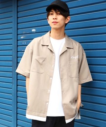 KANGOL カンゴール フェイクレイヤードオープンカラー半袖シャツ