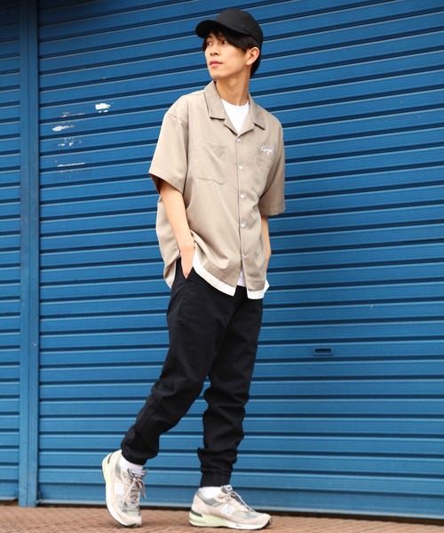 KANGOL(カンゴール)の「KANGOL カンゴール フェイクレイヤードオープンカラー半袖シャツ(シャツ/ブラウス・メンズ・グレイッシュベージュ/ブラック/ホワイト・M/XL/L)」の7枚目の写真