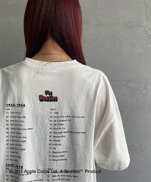 The Beatles（ザビートルズ）の「[THE BEATLES/ザ ビートルズ] レコードプリント ビッグシルエットTシャツ（Tシャツ/カットソー・レディース・オフホワイト/チャコール・M/L/XL）」の17枚目の写真
