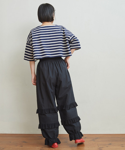 CHILD WOMAN(チャイルドウーマン)の「デラヴェボーダーショート丈5分袖プルオーバー(Tシャツ/カットソー・レディース・アイボリー/レッド/ネイビー・FREE)」の22枚目の写真