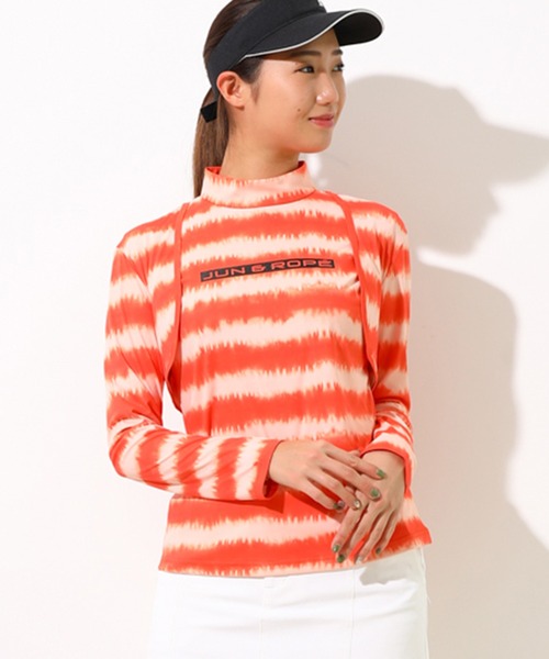 JUN&ROPE'（ジュンアンドロペ）の「【UV】【吸水速乾】タイダイボーダー長袖ボレロ（その他トップス・レディース・ブラック/ネイビー/オレンジ・FREE）」の4枚目の写真
