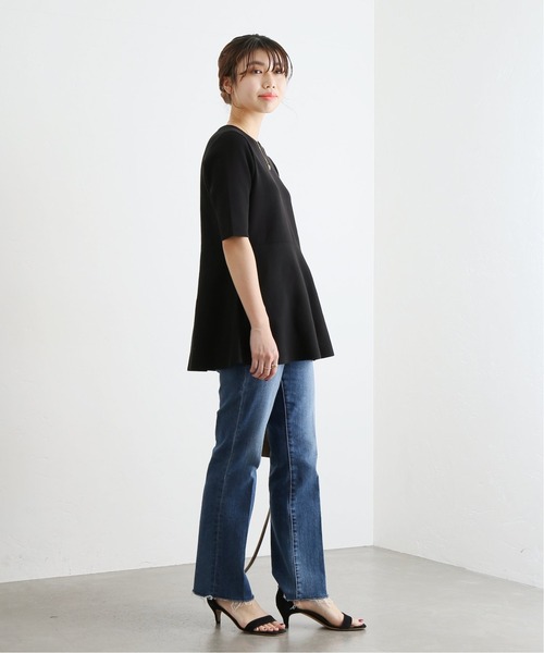 La TOTALITE✨バックパールペプラムハーフスリーブプルオーバー　ブラック La TOTALITE（ラトータリテ）の「バックパールペプラムハーフ