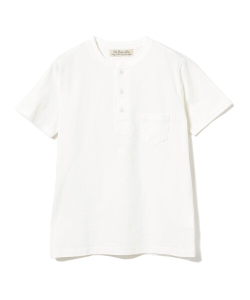 REMI RELIEF（レミレリーフ）の「REMI RELIEF × BEAMS PLUS / 別注 Henley Neck Pocket T-shirt（Tシャツ/カットソー・メンズ・ホワイト/ネイビー・SMALL/LARGE/MEDIUM/X-LARGE）」の14枚目の写真
