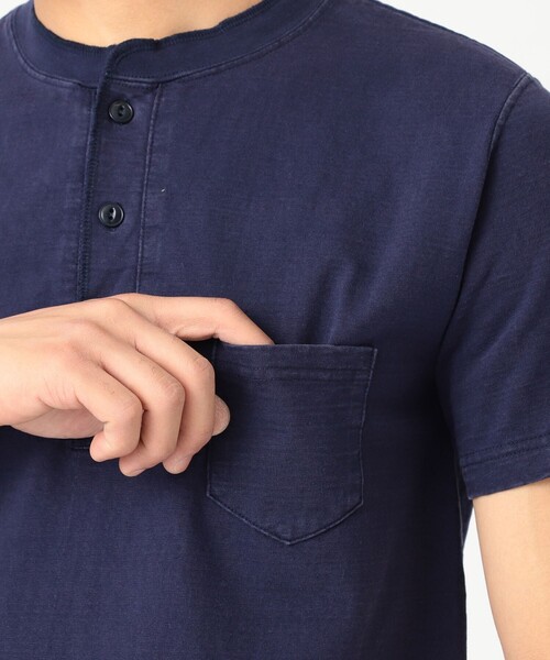 REMI RELIEF（レミレリーフ）の「REMI RELIEF × BEAMS PLUS / 別注 Henley Neck Pocket T-shirt（Tシャツ/カットソー・メンズ・ホワイト/ネイビー・SMALL/LARGE/MEDIUM/X-LARGE）」の19枚目の写真
