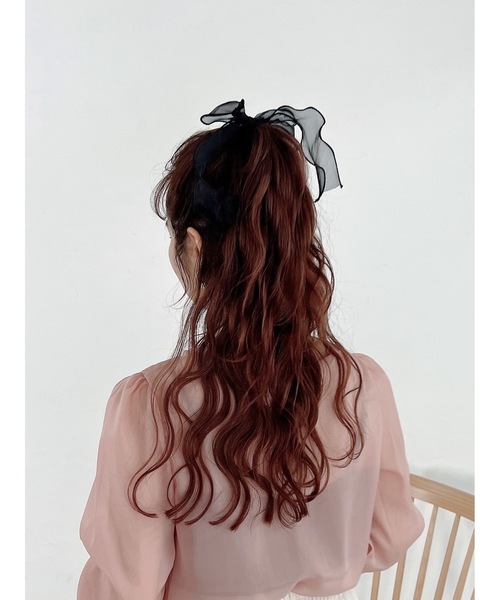 JUMELLE(ジュメロ)の「シースルーリボン(ヘアゴム・レディース・ブラック/グレー・FREE)」の4枚目の写真