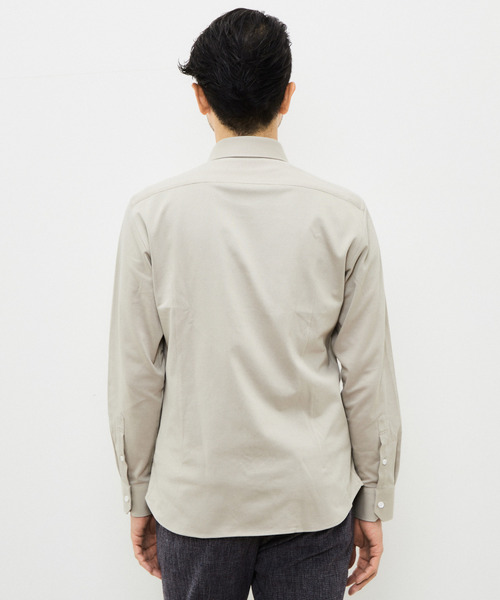 MEN'S MELROSE(メンズメルローズ)の「HITOYOSHI Wネーム COOLMAXサーフニットワイドカラーシャツ(シャツ/ブラウス・メンズ・ベージュ/グレー/ブルー・2/4/3/5)」の19枚目の写真