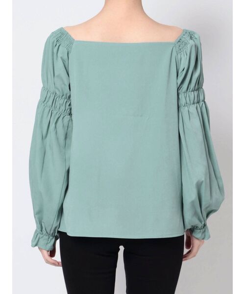EMODA（エモダ）の「ギャザー2WAYデコルテトップ（シャツ/ブラウス・レディース・その他/ホワイト/ブラック/ミント・FREE）」の19枚目の写真