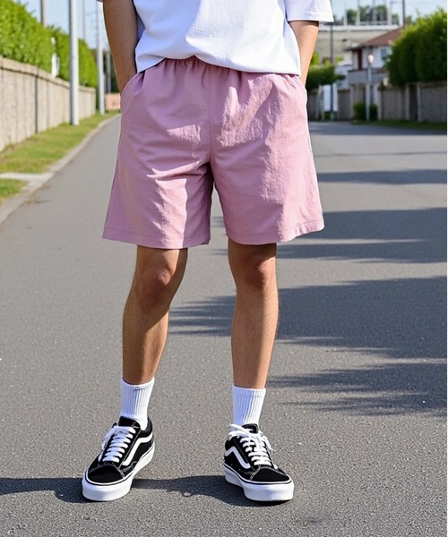 TRUSS（トラス）の「水陸両用！【TRUSS】バーサタイルナイロンDEVICEショーツ TECHパンツ ハーフパンツ NSV-505（その他パンツ・メンズ・ブラック/ベージュ/ネイビー/グレー/ピンク/イエロー/ミント/マルチ/パープル/オリーブ/ライトオレンジ系/ライトブラウン/ブルー/セージグリーン/スモークピンク・M/L/XL）」の13枚目の写真