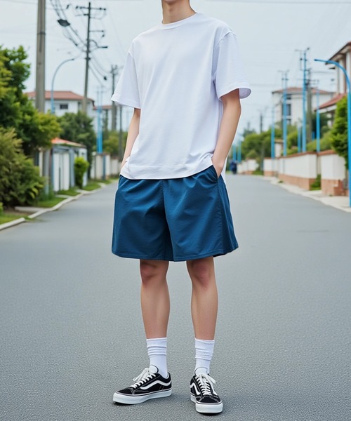 TRUSS（トラス）の「水陸両用！【TRUSS】バーサタイルナイロンDEVICEショーツ TECHパンツ ハーフパンツ NSV-505（その他パンツ・メンズ・ブラック/ベージュ/ネイビー/グレー/ピンク/イエロー/ミント/マルチ/パープル/オリーブ/ライトオレンジ系/ライトブラウン/ブルー/セージグリーン/スモークピンク・M/L/XL）」の19枚目の写真