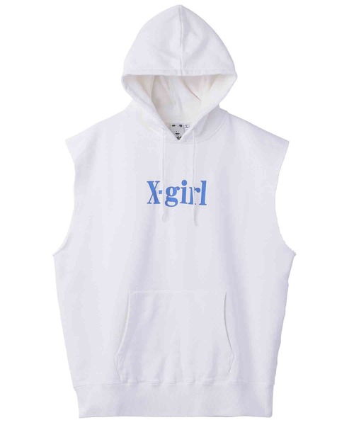 X-girl（エックスガール）の「SWEAT HOODED VEST/裏毛 スウェット フード/パーカーベスト（ベスト・レディース・ホワイト/ブラック/アッシュ・S/M）」の12枚目の写真