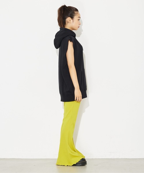 X-girl（エックスガール）の「SWEAT HOODED VEST/裏毛 スウェット フード/パーカーベスト（ベスト・レディース・ホワイト/ブラック/アッシュ・S/M）」の20枚目の写真