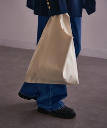 SETUP7 | 2WAYの持ち方で印象早変わり♪【MAISON BREEZE】PUレザーエコバッグ ショッピングトートマルシェバッグ(トートバッグ)