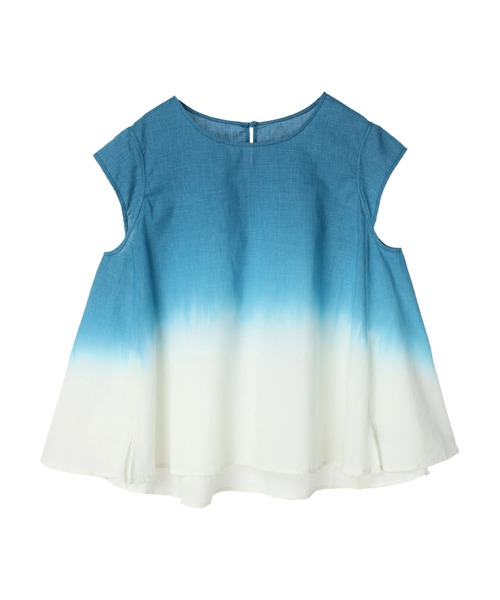 earth music&ecology(アースミュージックアンドエコロジー)の「段染めブラウス(Tシャツ/カットソー・レディース・ベージュ/ブルーグリーン・FREE)」の6枚目の写真