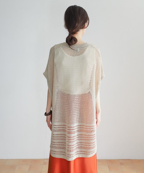 URBAN RESEARCH DOORS（アーバンリサーチドアーズ）の「メッシュ柄ニットベスト（ニット/セーター・レディース・ブラック/ベージュ・MEDIUM）」の10枚目の写真