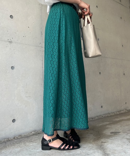 Chez toi（シェトワ）の「パイピングレーススカート（スカート・レディース・ブラック/グリーン/アイボリー・FREE）」の18枚目の写真