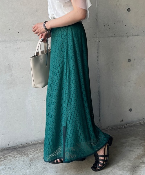 Chez toi（シェトワ）の「パイピングレーススカート（スカート・レディース・ブラック/グリーン/アイボリー・FREE）」の15枚目の写真