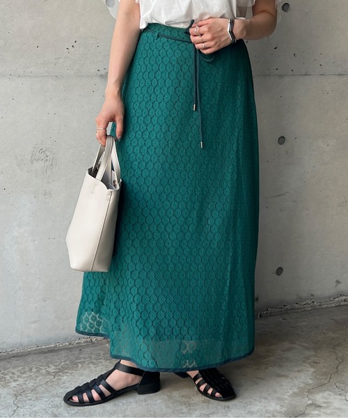 Chez toi（シェトワ）の「パイピングレーススカート（スカート・レディース・ブラック/グリーン/アイボリー・FREE）」の21枚目の写真