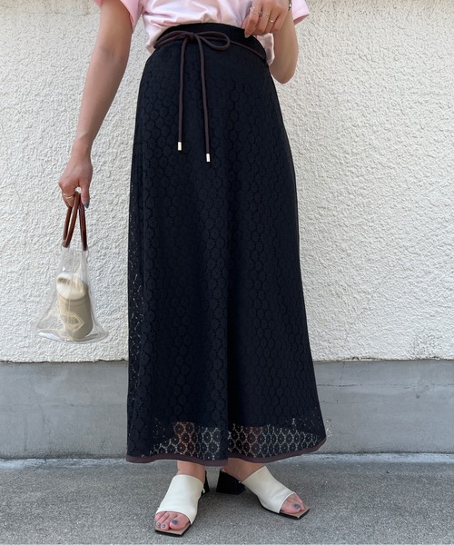 Chez toi（シェトワ）の「パイピングレーススカート（スカート・レディース・ブラック/グリーン/アイボリー・FREE）」の13枚目の写真