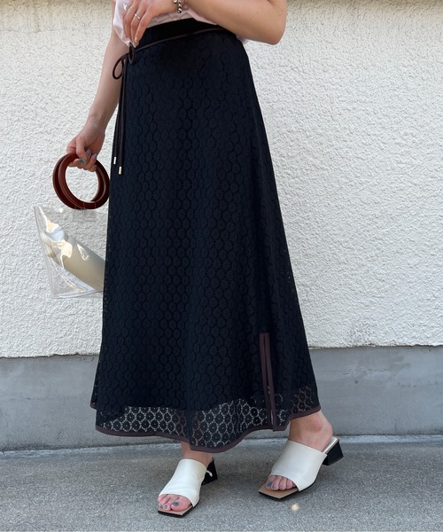 Chez toi（シェトワ）の「パイピングレーススカート（スカート・レディース・ブラック/グリーン/アイボリー・FREE）」の19枚目の写真