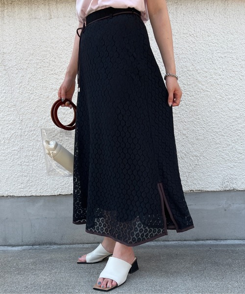 Chez toi（シェトワ）の「パイピングレーススカート（スカート・レディース・ブラック/グリーン/アイボリー・FREE）」の16枚目の写真