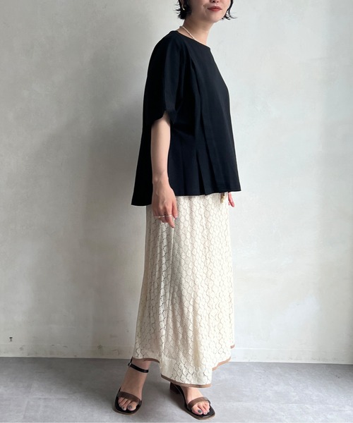 Chez toi（シェトワ）の「パイピングレーススカート（スカート・レディース・ブラック/グリーン/アイボリー・FREE）」の8枚目の写真