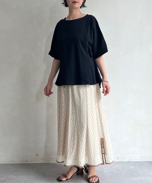 Chez toi（シェトワ）の「パイピングレーススカート（スカート・レディース・ブラック/グリーン/アイボリー・FREE）」の14枚目の写真