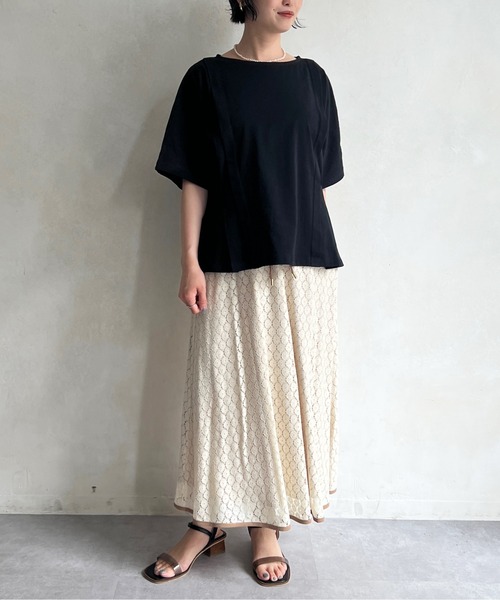 Chez toi（シェトワ）の「パイピングレーススカート（スカート・レディース・ブラック/グリーン/アイボリー・FREE）」の17枚目の写真