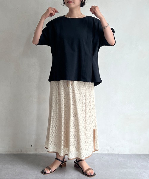 Chez toi（シェトワ）の「パイピングレーススカート（スカート・レディース・ブラック/グリーン/アイボリー・FREE）」の11枚目の写真